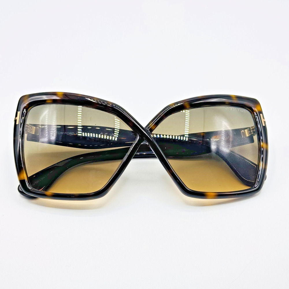 Tom Ford Sunglasses Fiore TF1195 52B Havana Butterfly Brown Gradient Lens 63mm*